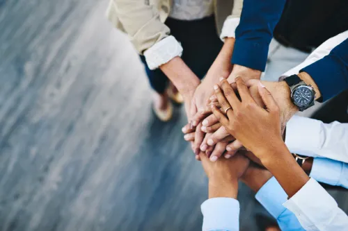 Group of hands together